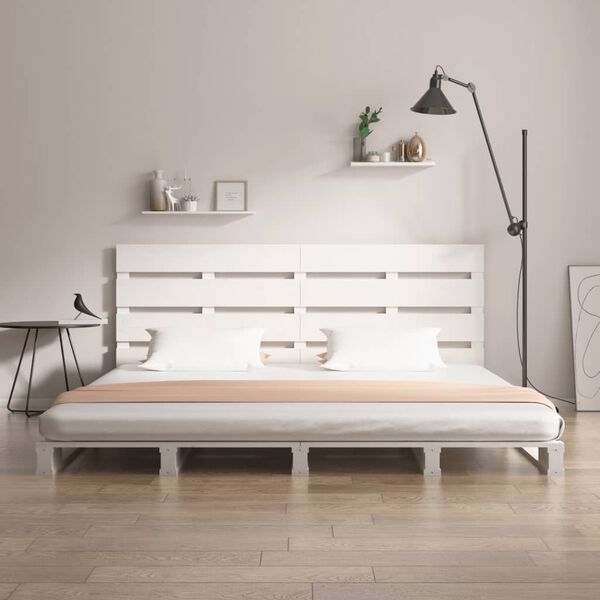 vidaXL Bedframe zonder matras massief grenenhout wit 160x200 cm