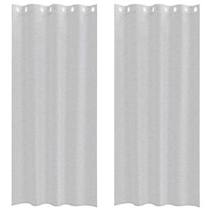 vidaXL Voile Gordijn 2 pcs Lichtgrijs 245 x 140 cm Polyester
