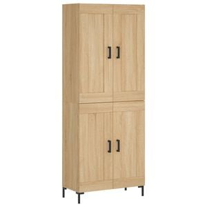 vidaXL Hoge kast 69,5x34x180 cm bewerkt hout sonoma eikenkleurig