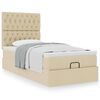 vidaXL Ottoman bed met matras 80x200cm stof cr&egrave;mekleurig