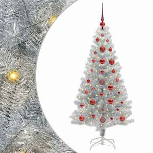 vidaXL Kerstboom met 150 LED met standaard Zilver 120 cm PET