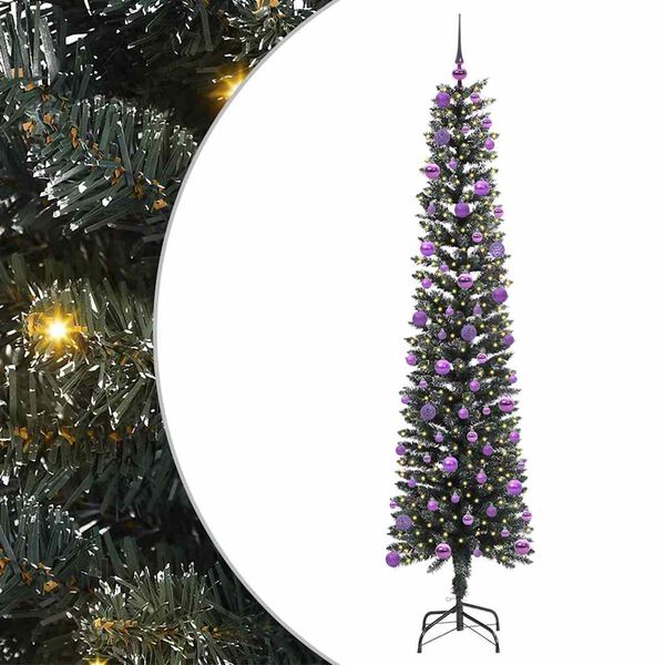 vidaXL Kunstkerstboom met 300 LED Groen 240 cm PVC en Plastic en Staal