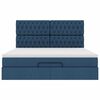 vidaXL Ottoman bed met matras 160x200cm stof blauw