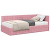 vidaXL Hoekbedframe met Matras 2 st Roze 90 x 190 cm Fluweel