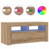 vidaXL Tv-meubel met LED 90x35x40 cm bewerkt hout artisanaal eiken