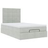 vidaXL Ottoman bed met matrassen en LED's 120x190cm fluweel lichtgrijs