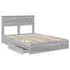 vidaXL Opslag bed met lade Grijs Sonoma 140 x 200 cm Bewerkt hout