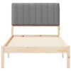 vidaXL Bedframe met Gevoerd Hoofdgedeelte Lichtgrijs 90 x 190 cm