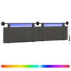 vidaXL Hangend hoofdbord Zwart Antiek PU