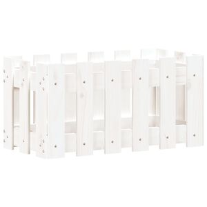 vidaXL Plantenbak met hekontwerp 60x30x30 cm massief grenenhout wit