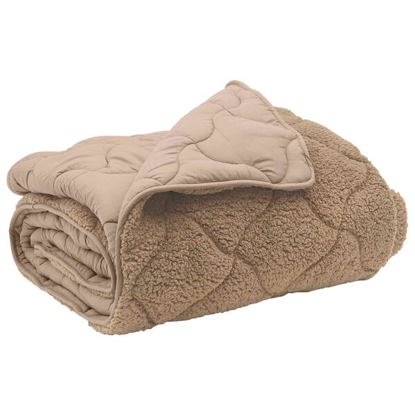 vidaXL Winter Dekbed Taupe 135 x 200 cm Microfiber en Teddy fleece
