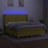 vidaXL Boxspring met matras en LED stof groen 180x200 cm