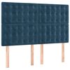 vidaXL Boxspring met matras en LED fluweel donkerblauw 140x190 cm