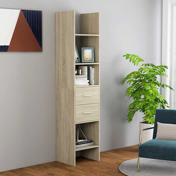 vidaXL Boekenkast 40x35x180 cm bewerkt hout sonoma eikenkleurig
