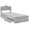 vidaXL Bedframe met hoofdeinde Grijs Sonoma 90 x 200 cm Bewerkt hout