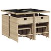 vidaXL 9-delige Tuinset met kussens poly rattan gemengd beige