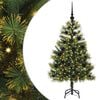 vidaXL Kunstmatige Scharnier Kerstboom met Cones Groen 120 cm