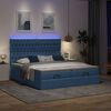 vidaXL Ottoman bed met matrassen en LED's 160x200cm stof blauw