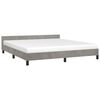 vidaXL Bedframe zonder matras 160x200 cm fluweel lichtgrijs