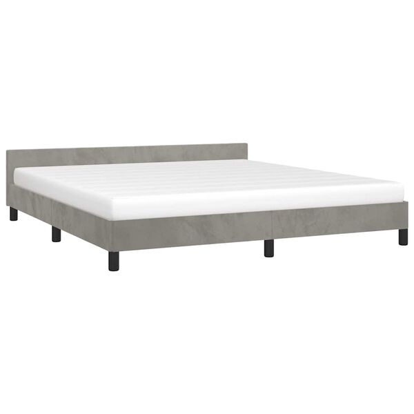vidaXL Bedframe zonder matras 160x200 cm fluweel lichtgrijs
