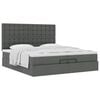 vidaXL Ottoman bed met matrassen 200x200cm stof donkergrijs