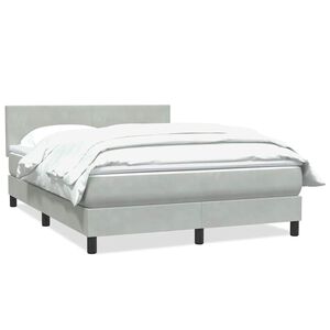 vidaXL Boxspring met matras fluweel lichtgrijs 160x210 cm