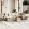 vidaXL 8-delige Loungeset met kussens poly rattan beige