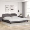 vidaXL Bedframe "Viana" zonder matras kunstleer grijs 200x200 cm