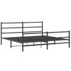 vidaXL Bedframe met hoofd- en voeteneinde metaal zwart 183x213 cm