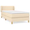 vidaXL Boxspring met matras stof cr&egrave;mekleurig 100x200 cm