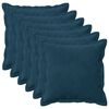 vidaXL Kussensloop 6 pcs HOUTEN Blauw 50 x 50 cm Fluweel