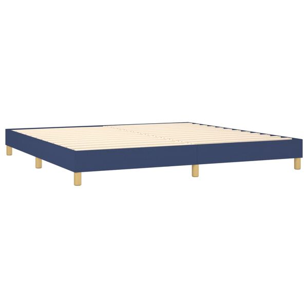 vidaXL Boxspring met matras stof blauw 200x200 cm