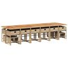 vidaXL 17-delige Tuinset met kussens poly rattan beige