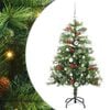vidaXL Kunstkerstboom met LED -striplichten Groen 150 cm PVC en Metaal