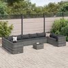 vidaXL 11-delige Loungeset met kussens poly rattan grijs