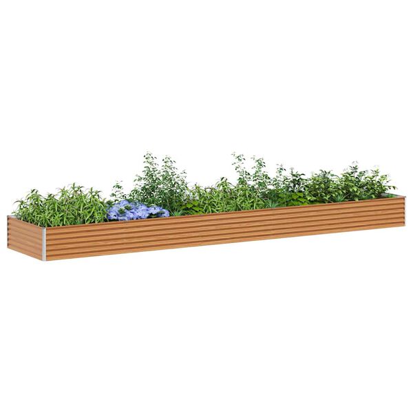 vidaXL Verhoogde plantenbak 485 x 100 x 36 cm Gegalvaniseerd staal