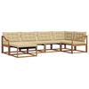vidaXL Buiten bankenset 6 pcs Natuurlijk en Beige Massief Acaciahout