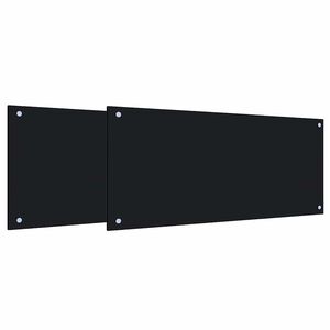 vidaXL Keukenachterwand 2 st Zwart 90 x 40 cm gehard glas