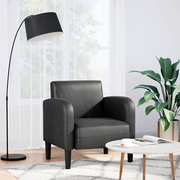 vidaXL Fauteuil met armleuningen 54 cm kunstleer zwart