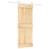 vidaXL Schuifdeur Natuurlijk en Wit 80 x 210 cm Massief Grenenhout