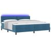 vidaXL LED Box Spring Bed met matras Donkerblauw 200 x 200 cm Fluweel
