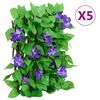 vidaXL&nbsp;Kunstplant klimop op latwerk 5 st uittrekbaar 180x20 cm groen