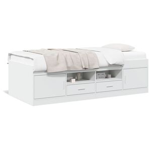 vidaXL Slaapbank met lades zonder matras 100x200 cm wit