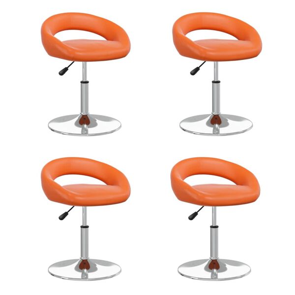 vidaXL Eetkamerstoelen draaibaar 4 st kunstleer oranje
