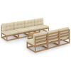 vidaXL 8-delige Loungeset met kussens massief grenenhout