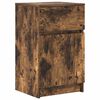 vidaXL Nachtkastje 39x35x65 cm bewerkt hout gerookt eikenkleurig