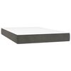 vidaXL Boxspring met matras en LED fluweel donkergrijs 120x200 cm