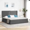 vidaXL Opslag bed met matras Donkergrijs 200 x 200 cm Polyester