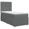 vidaXL Boxspringbed met matras Donkergrijs 80 x 200 cm Stof