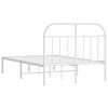 vidaXL Bedframe met hoofdbord metaal wit 120x190 cm